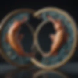 Astrological symbols representing Pisces and Aries