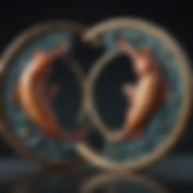 Symbols of Pisces and Aries Astrological symbols representing Pisces and Aries