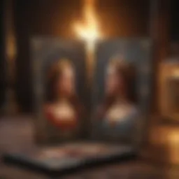 Tarot cards spread depicting twin flame symbolism