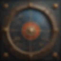 An intricate zodiac chart featuring all twelve signs