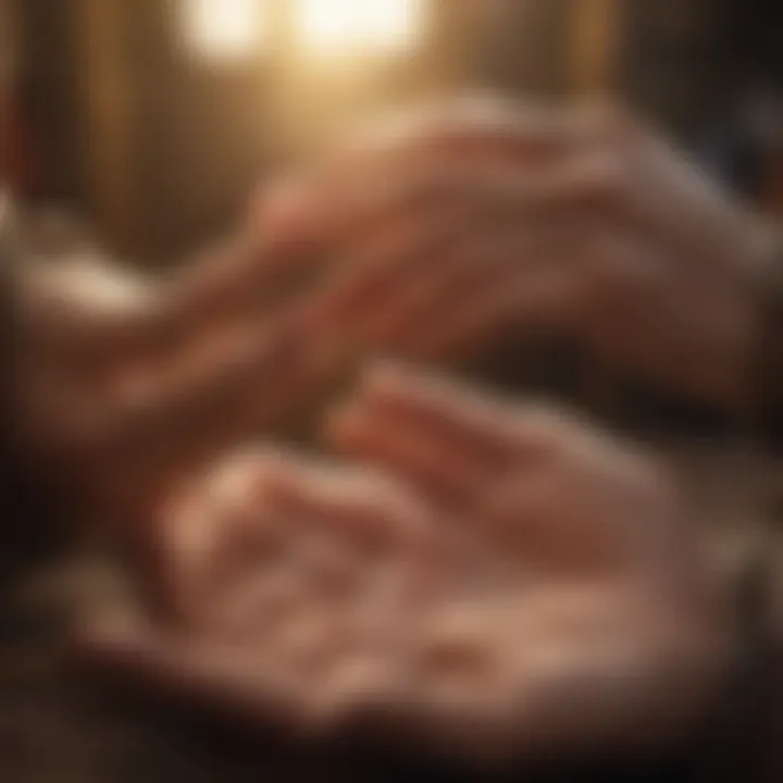 Symbolic representation of spiritual growth through palm reading