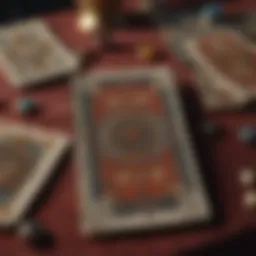 Tarot cards spread on a velvet surface
