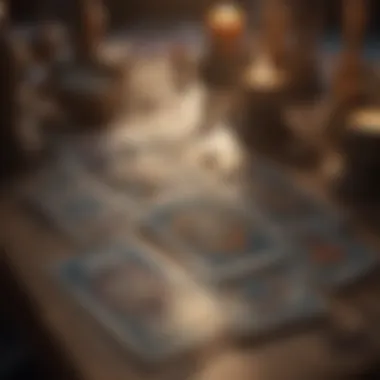 Unlocking Secrets Through Tarot An array of tarot cards laid out on a table