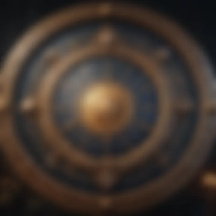 Astrological chart featuring zodiac signs and celestial bodies