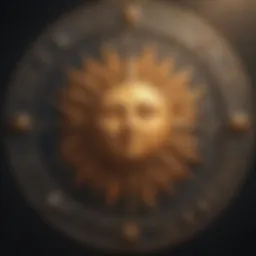 Astrological chart depicting sun, moon, and rising signs
