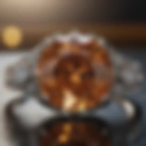 Close-up view of a Jyotish diamond ring showcasing its brilliance