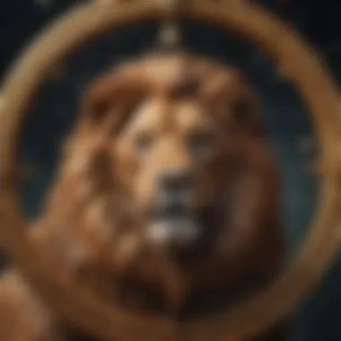 Leo Zodiac Sign Symbol Symbol of Leo zodiac sign against a starry background