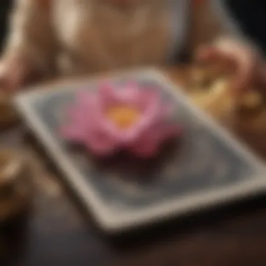 Exploring the Lotus Tarot Card Spread A serene tarot card spread featuring lotus imagery