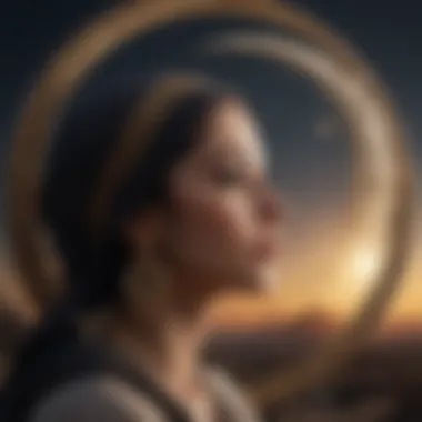 Lunar Cycle Influence on the Muslim Calendar An artistic depiction of the lunar cycle and its relationship with the Muslim calendar.