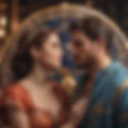 Astrological chart depicting compatibility between partners