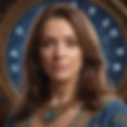 Portrait of Mary K. Greer with astrological symbols in the background