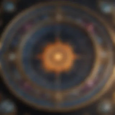 Mapping the Cosmos: Astrology Meets Tarot Astrological chart overlaid with tarot imagery