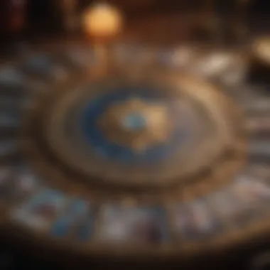 Tarot and Astrology: A Harmonious Union A tarot card spread illuminated by astrological symbols