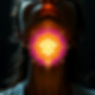 Illustration of the throat chakra within the chakra system