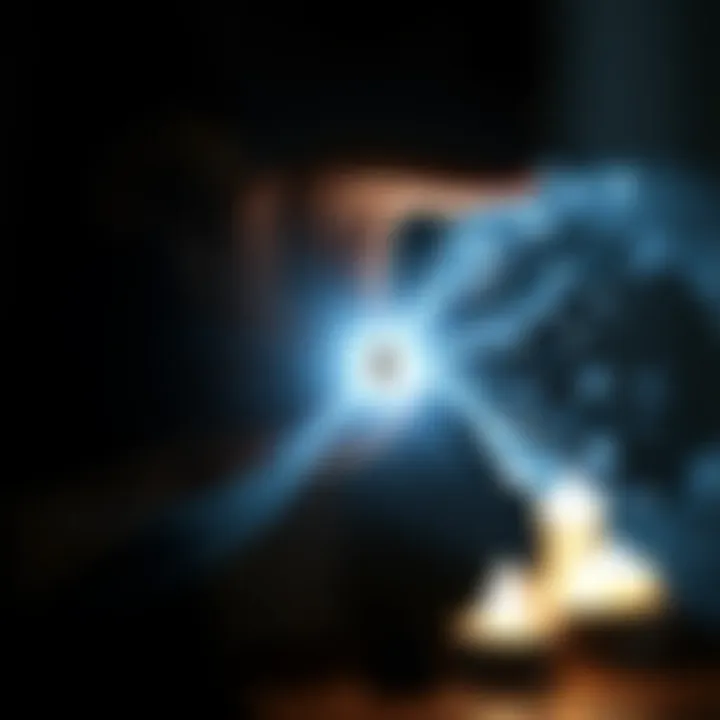 Visual representation of the throat chakra's energy flow