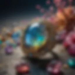 A stunning close-up of a vibrant opal showcasing its unique color play