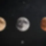 Lunar phases illustrated in an artistic representation