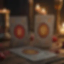 Tarot cards depicting love symbols and relationships