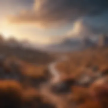 Adventurous Landscape of Sagittarius Rising Visual of an adventurous landscape reflecting the free-spirited nature of Sagittarius rising personalities.