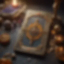 An artistic layout of tarot cards on a mystical background