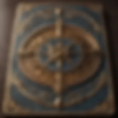 Close-up of a tarot card featuring a powerful symbol