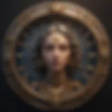 Astrological symbols blending with digital technology