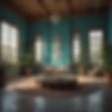 A Tranquil Meditation Space A calming meditation space adorned with turquoise elements, promoting peace and mindfulness.