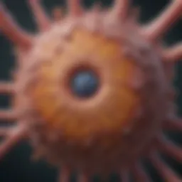 Cellular structure illustrating cancerous growth