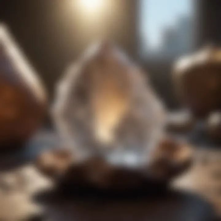 A serene setting featuring crystals promoting personal growth