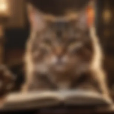 Reflecting on Cat Dreams A person reflecting on a dream journal filled with cat-related imagery
