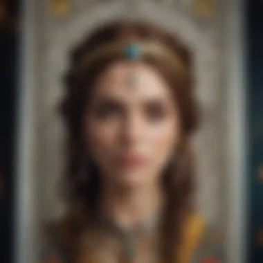 Artistry and Symbolism in Tarot Close-up of tarot card illustrations showcasing intricate designs