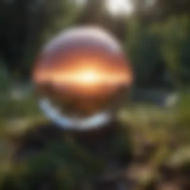 Intuition Represented by a Glowing Orb A serene landscape with a glowing orb representing intuition