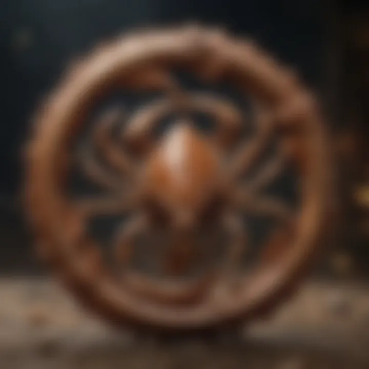 A symbolic representation of Scorpio's ruling planet and element.