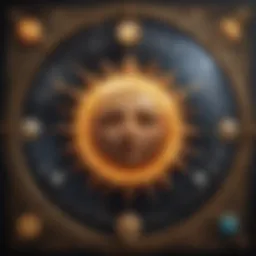 Celestial chart illustrating the sun and moon signs