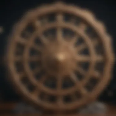 Celestial wheel showcasing zodiac signs