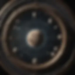 Celestial diagram illustrating the lunar phases and their astrological significance.