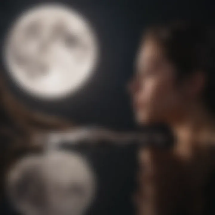 A person contemplating under moonlight, symbolizing introspection
