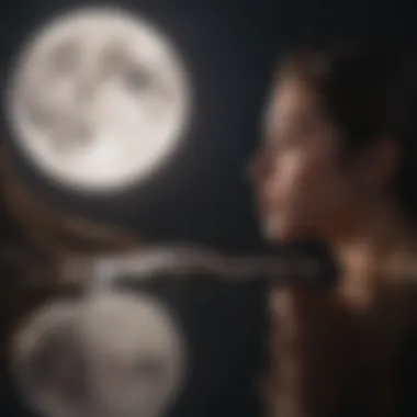 Reflection Under the Moon's Embrace A person contemplating under moonlight, symbolizing introspection
