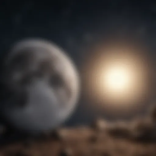A serene night sky depicting the moon and stars