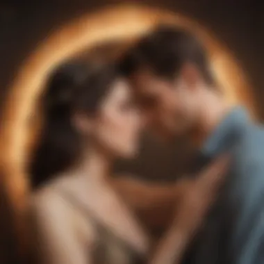 An illustration depicting the influence of Scorpio rising on relationships