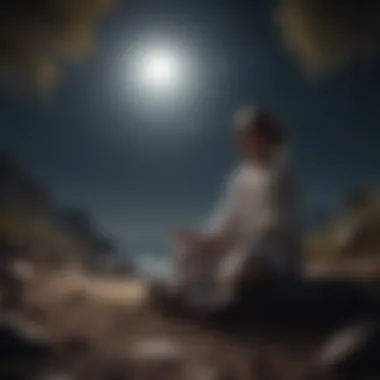 Illustration of an individual meditating under the moonlight, symbolizing emotional depth