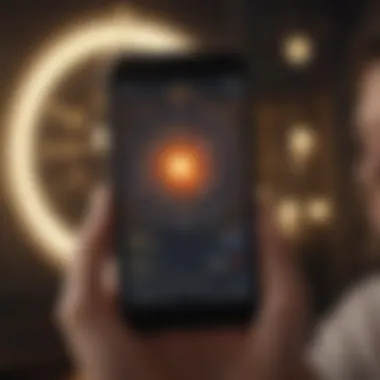 Engagement with Astrology Widget User interacting with astrology widget on iPhone