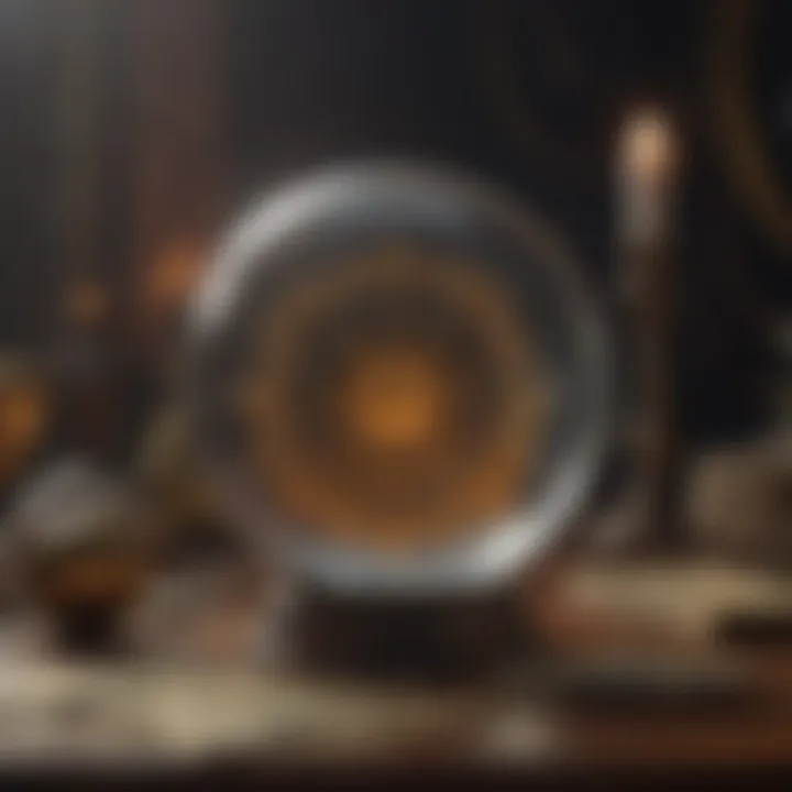 Crystal ball and tarot cards on a mystical backdrop