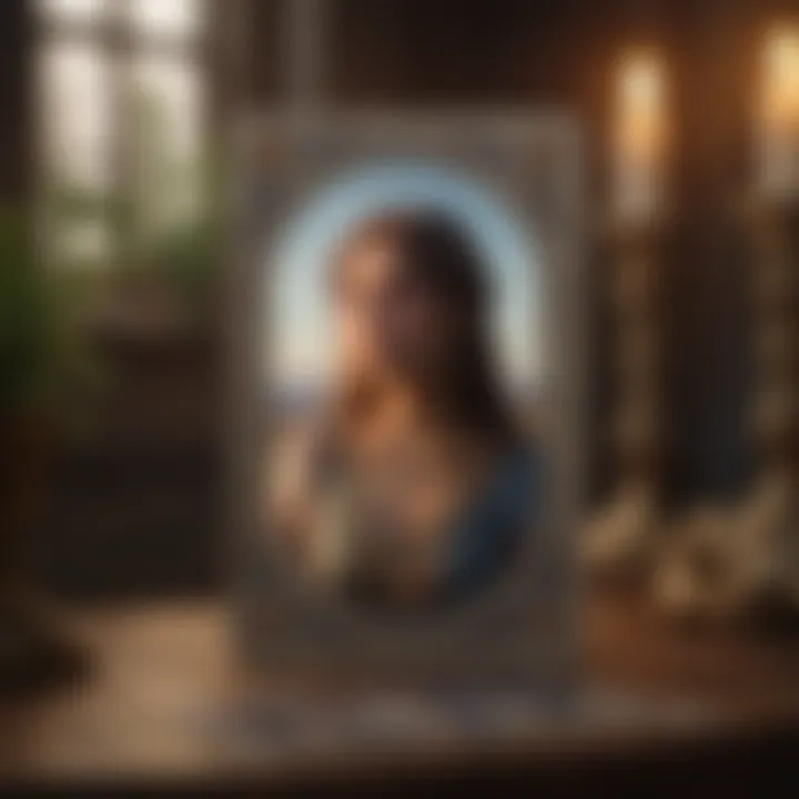 An elegant tarot card with a reflection of personal growth