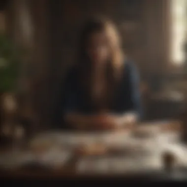 Conducting a Personal Tarot Reading An individual conducting a tarot reading