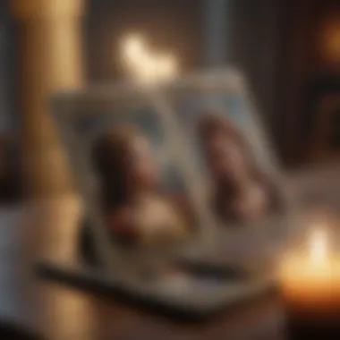 Close-up of the Lovers tarot card
