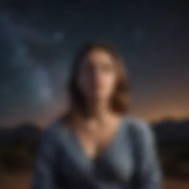 Meditation and Cosmic Awareness on the Journey to Conception Woman meditating under a starry sky