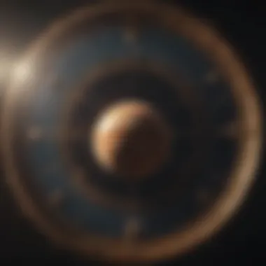 Celestial map illustrating planetary movements in February