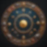 A celestial illustration showcasing the twelve zodiac signs in a circular arrangement.
