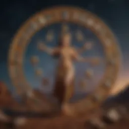 An artistic representation of the twelve zodiac signs in a cosmic setting